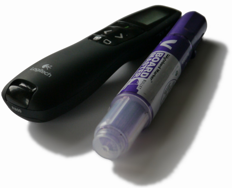 Whiteboard pen and laser pointer